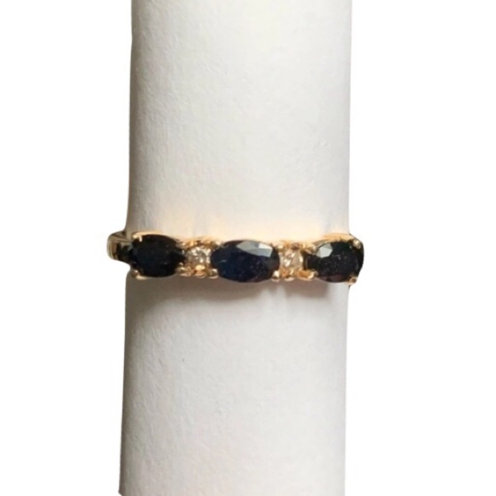 New 14k sapphire + diamond ring